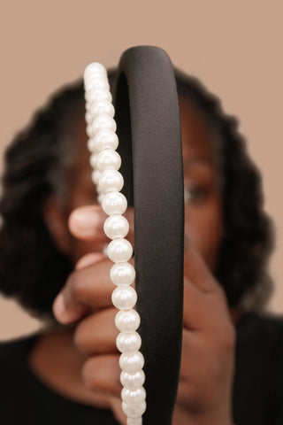 NOIR AND PEARLS HEADBAND - Kandaka Safia