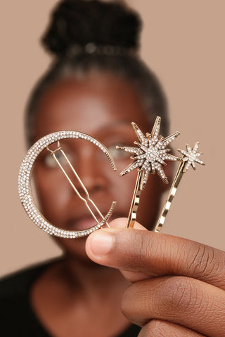CRESENT AND STARTS HAIR PINS - Kandaka Safia