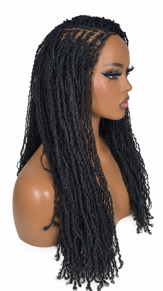 CRANIAL PROSTHESTICS FULL SKIN POLYURETHANE MICRLOCS WIGS Kandaka Safia