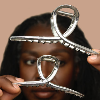 SILVER KNOT HAIR CLAW LOCSCCESSORY